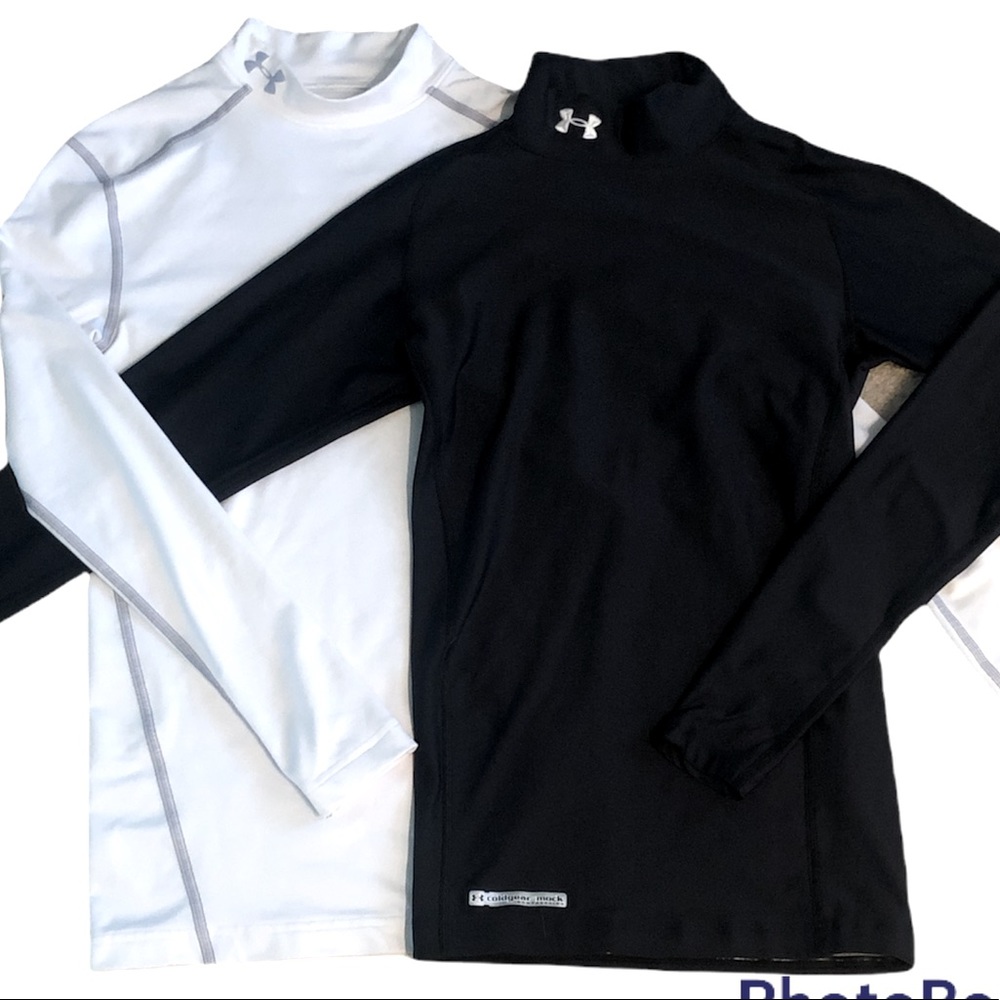 Bundle 🤍 2 Underarmour ColdGear Authentic Mock Compression Long Sleeve Shirts